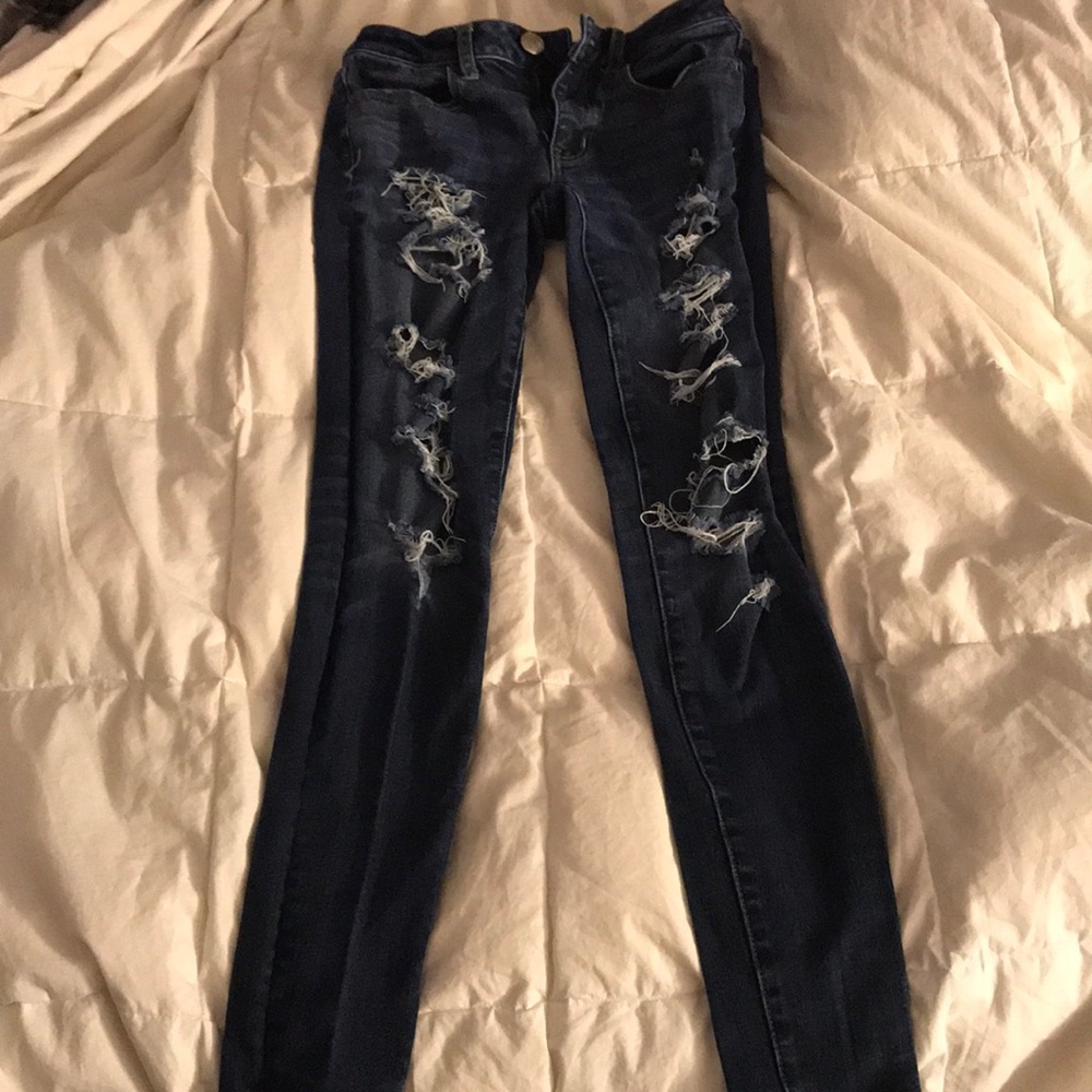 American Eagle distressed skinny jeans, size 00